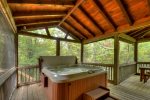 Hot tub  on the main floor screen porch